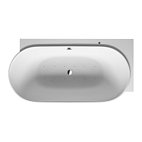 Duravit Luv Ванна из минерального литья пристенная, 185x95см, гидромассажная угол справа, с бесшовной панелью и ножками, со слив переливом