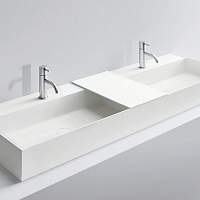 NOORTH milldue edition Раковина 26.5х47.2х12 см, 2 отв.,  двойная, накладная, цвет: белый