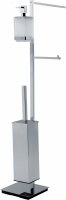 Стойка с дозатором для мыла, держателем для полотенца и туалетной бумаги, ёршиком напольная Vetta Rubinetterie ACS