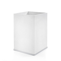 3SC Mood Deluxe White Ведро, без крышки, 20х30х20 см, композит Solid Surface, цвет: белый матовый/хром