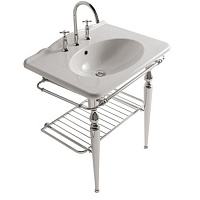 Globo Paestum Консоль напольная 75x53x90см с раковиной на 1 отв, хромированная