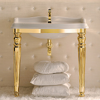 3SC Consolle Консоль King 90х56хh97см, с раковиной LA02 и сифоном, цвет: золото 24к. Lucido