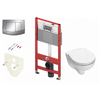 TECEbase 2.0 Комплект 5 в 1, унитаз TECE V04, инсталяция для подвесного унитаза, клавиша смыва TECEambia, крепеж для монтажа, звукоизоляция