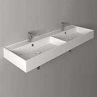 Simas Agile Раковина 141x46 см, 2 отв., двойная, цвет: белый