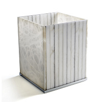 3SC RIGATO Ведро, без крышки, 20хh25х20 см, цвет: натуральный ALABASTRO/хром