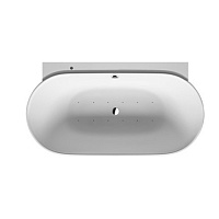 Duravit Luv Ванна 180x95см, гидромассажная пристенный вариант, с бесшовной панелью и ножками, с двумя наклонами для спины, со сливом-переливом