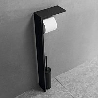 Novellini Kuadra Стойка с держателем т/б и ершиком для унитаза,, цвет: черный матовый