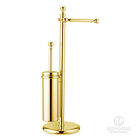 HUBER Croisette Напольная стойка с ершиком и бумагодержателем, цвет: золото