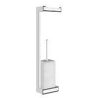 Gessi Eleganza Стойка 55.1см., с держателем для туалетной бумаги и ершиком, подвесная, напольная, цвет: хром/белый