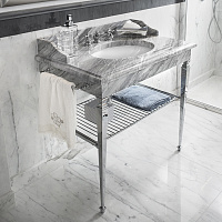 3SC Consolle Консоль Regale 95х60хh77см, с 1 раковиной, сифоном, полкой и полотенцедердателями, цвет: хром