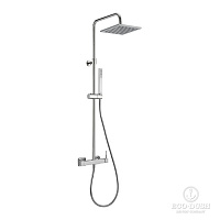 Cisal Roadster Настенная душевая система:смеситель для душа,верхний душ 200х200мм, ручной душ с держателем и шлангом, цвет: хром