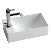 Умывальник подвесной прямоугольный (отверстие под смеситель L) Element 375*215*100мм Ceramica Nova белый CN5008