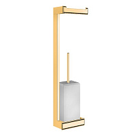 Gessi Eleganza Стойка 55.1см., с держателем для туалетной бумаги и ершиком, подвесная, напольная, цвет: золото/белый