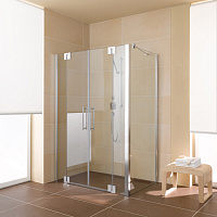 Kermi Pasa XP Душевая угол 140x90x200см., с неподвижными частями (душевые двери: 900 мм) стекло: 8 мм, профиль: блестящее серебро, прозрачное стекло с Kermiclean
