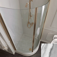 Kerasan Душ. ограждение 80х80х187см., &quotчетверть круга для поддона 1342, проф.бронза, прозрачное.стекло