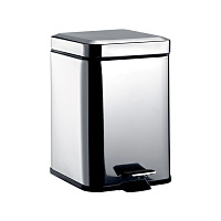 Emco System2 Ведро для мусора, 5 л., напольное, квадратное, цвет: хром