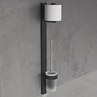 Novellini Giada Стойка с держателем т/б и ершиком, подвесной, цвет: черный матовый