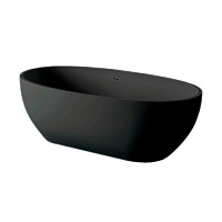 Artceram FILE Ванна из искусственного камня Livingtec 169х87х53 см, отдельностоящая, цвет: черный матовый