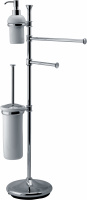 Стойка с дозатором для мыла, держателем для полотенца и туалетной бумаги, ёршиком напольная Vetta Rubinetterie Epica