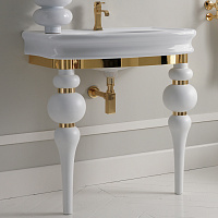 3SC Consolle Консоль Via Veneto 70х52хh96см, с раковиной LA11 и сифоном, цвет: белый матовый/хром