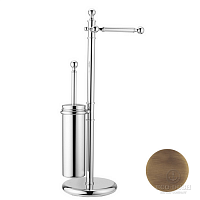 HUBER Croisette Напольная стойка с ершиком и бумагодержателем, цвет: бронза