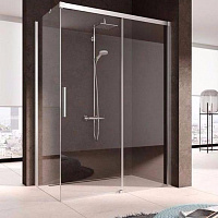 Kermi Душевой угол NICA 120x90x200см., с доводчиком, серебро+klar+clean