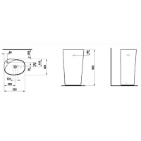 Laufen Palomba Раковина 52.5х40х90 см, 1 отв., напольная, цвет: белый