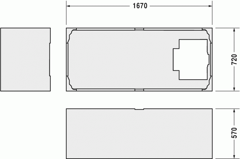 Опора из стиропора для ванны Duravit Starck, 167x72
