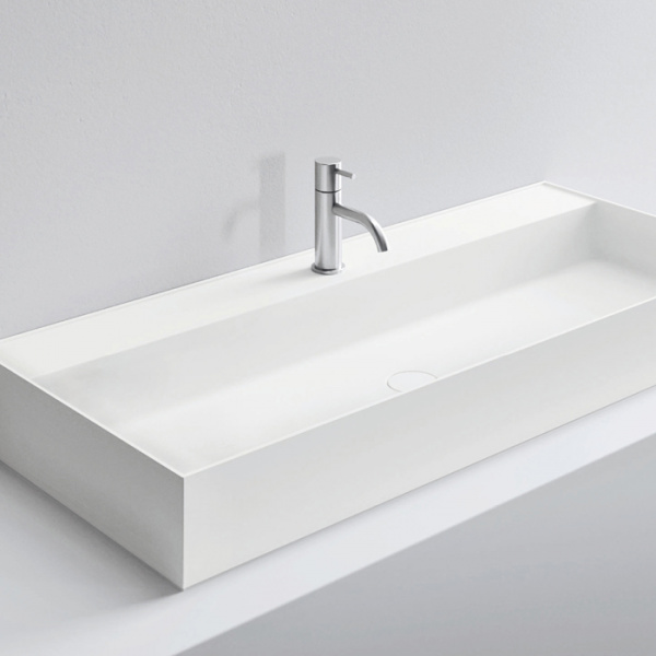 NOORTH milldue edition Раковина 108.4х47.2х12 см, 2 отв.,  двойная, накладная, цвет: белый