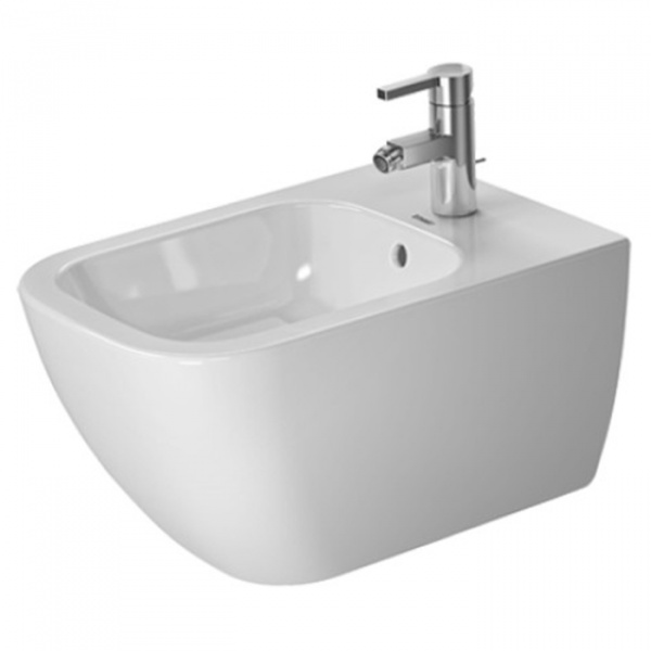 DURAVIT Happy D.2 Биде подвесное 54х35.5см, с 1 отв под смеситель, с креплением, цвет: белый
