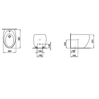 Laufen Alessi One Биде напольное 39x58.5x41.5см, с 1 отв. под смеситель, с покр. LLC, цвет: белый