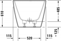 Ванна из искусственного камня DuraSolid® Duravit DuraSquare 160x75 прямоугольная, отдельностоящая