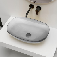 Раковина накладная прозрачная ABBER Kristall AT2809Perle жемчужная