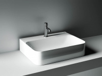 Умывальник AURA с 1 отверстием для смесителя, без перелива 600*470*135мм Ceramica Nova белый CN2001