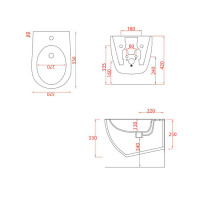 Artceram FILE 2.0  Биде подвесное 36х52 см, с креплениями, с 1 отв под смеситель, цвет: grigio oliva