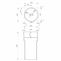 Раковина отдельностоящая прозрачная ABBER Kristall AT2701Rubin