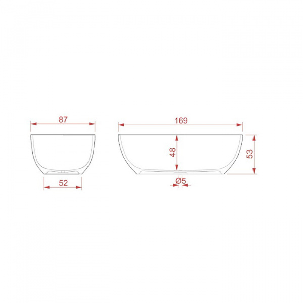 Artceram FILE Ванна из искусственного камня Livingtec 169х87х53 см, отдельностоящая, цвет: белый матовый