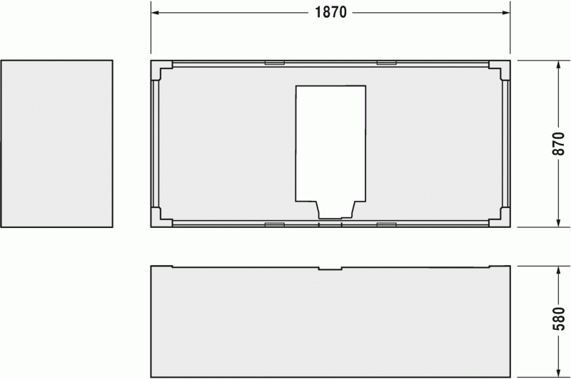 Опора из стиропора для ванны Duravit Darling New, 187x87