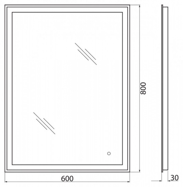 Зеркало с встроенным светильником и сенсорным выключателем SPC-GRT-1200-800-LED-TCH, 12W, 220-240V, 1200x30x800 SPC-GRT-1200-800-LED-TCH
