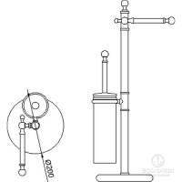 HUBER Croisette Напольная стойка с ершиком и бумагодержателем, цвет: никель матовый