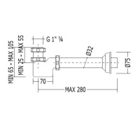 Devon&Devon Сифон для раковины/биде под донный клапан, 1 1/4&quot, цвет: хром