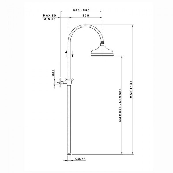 Nicolazzi Doccia Душевая стойка с верхним душем Ø 30см, цвет: хром