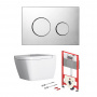 TECEbase 2.0 Комплект 5 в 1, унитаз TECE One, инсталяция для подвесного унитаза, клавиша смыва TECEloop хром, крепеж для монтажа, звукоизоляция