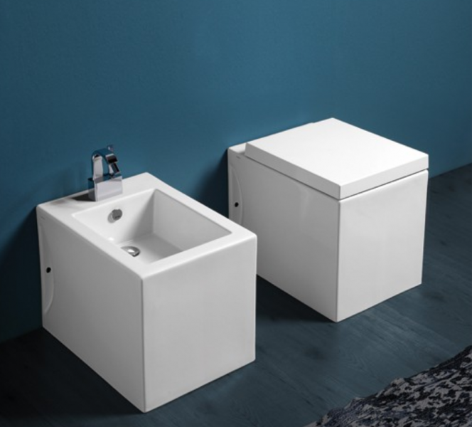 Simas Frozen унитаз напольный приставной 37.5х51см, цвет: белый