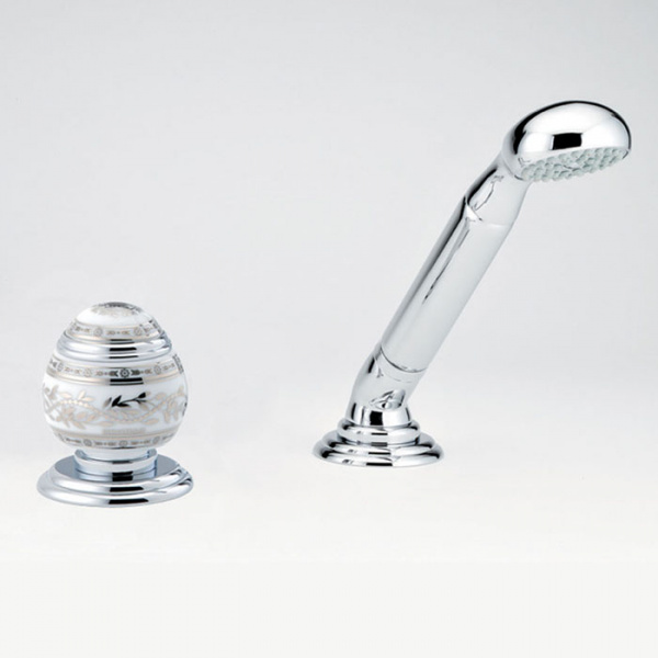 THG Marquise porcelaine blanche Ручной душ на борт ванны, 2 отв., цвет: хром/платина/белый фарфор