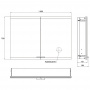 EMCO Evo Зеркальный шкаф 100xh70см с подсветкой, встраиваемый, 2 двери, 2 полки, розетка, цвет: алюминий