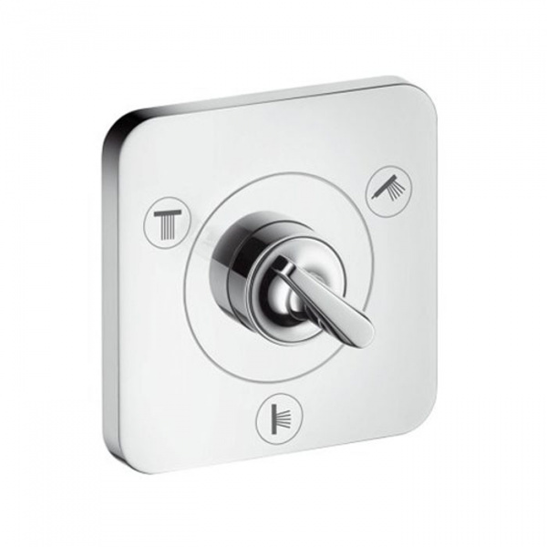 AXOR Citterio E, Запорный/переключающий вентиль Trio/Quattro 12 x 12, скрытый монтаж, цвет: хром