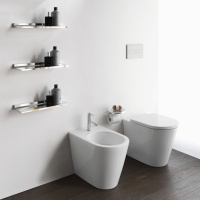 Laufen Kartell Унитаз приставной 56x37x43см, безободковый смыв Rimless, с покрытием LCC, цвет: белый