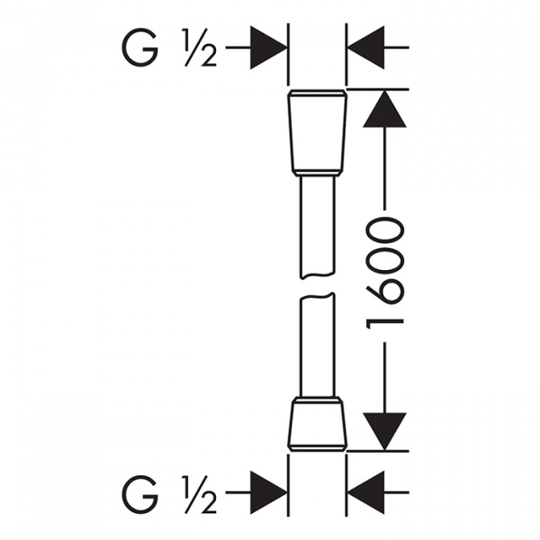 Hansgrohe Isiflex Душевой шланг 1600мм, цвет: шлифованный черный хром