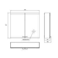 EMCO Evo Зеркальный шкаф 80xh70см, с подсветкой, навесной, 2 двери, 2 полки, розетка, цвет: алюминий
